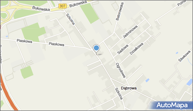 Dąbrowa gmina Dopiewo, Szkolna, mapa Dąbrowa gmina Dopiewo