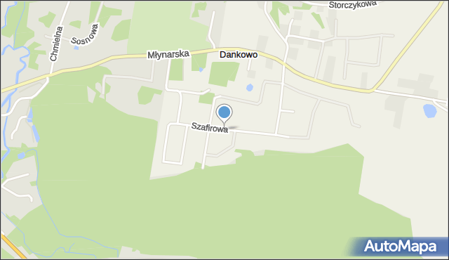Dankowo, Szafirowa, mapa Dankowo