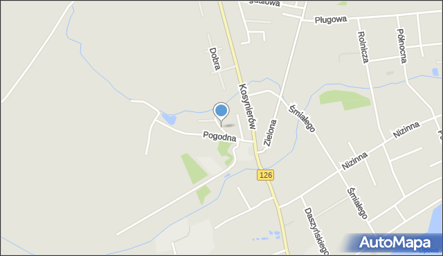 Dębno powiat myśliborski, Szczęśliwa, mapa Dębno powiat myśliborski