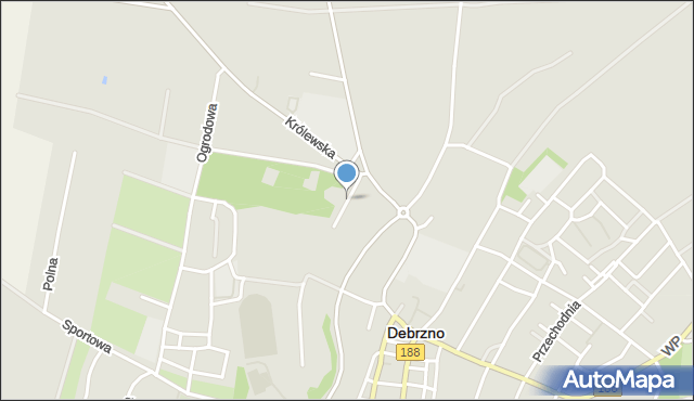 Debrzno, Szkolna, mapa Debrzno