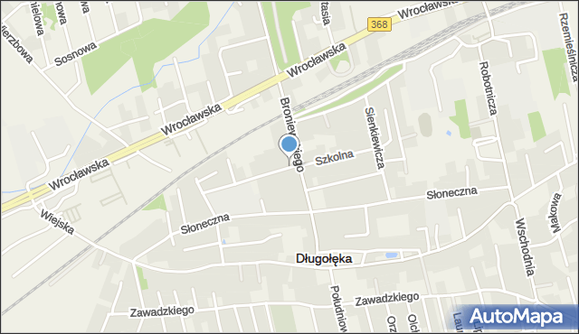 Długołęka powiat wrocławski, Szkolna, mapa Długołęka powiat wrocławski