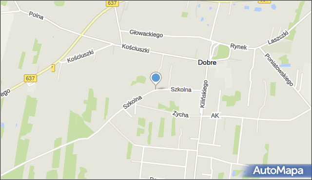 Dobre powiat miński, Szkolna, mapa Dobre powiat miński