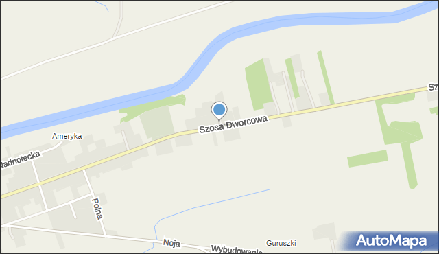 Drawsko, Szosa Dworcowa, mapa Drawsko