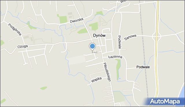 Dynów, Szkolna, mapa Dynów