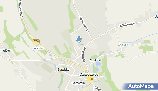 Działoszyce, Szkolna, mapa Działoszyce