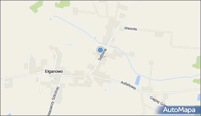 Ełganowo, Szkolna, mapa Ełganowo