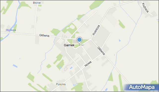 Garnek gmina Kłomnice, Szkolna, mapa Garnek gmina Kłomnice