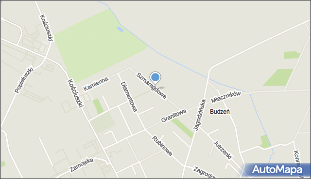 Garwolin, Szmaragdowa, mapa Garwolin