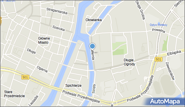 Gdańsk, Szafarnia, mapa Gdańska