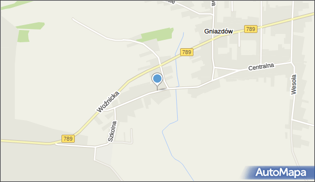 Gniazdów gmina Koziegłowy, Szkolna, mapa Gniazdów gmina Koziegłowy