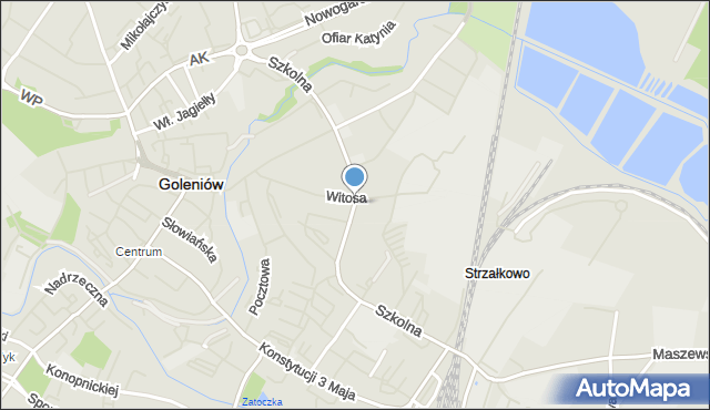 Goleniów, Szkolna, mapa Goleniów