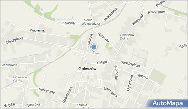 Goleszów powiat cieszyński, Szkolna, mapa Goleszów powiat cieszyński