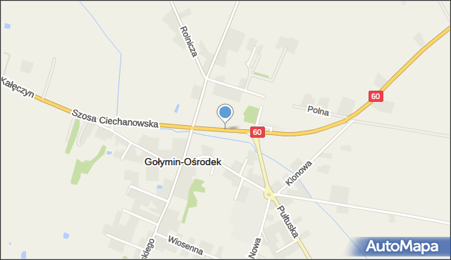 Gołymin-Ośrodek, Szosa Ciechanowska, mapa Gołymin-Ośrodek