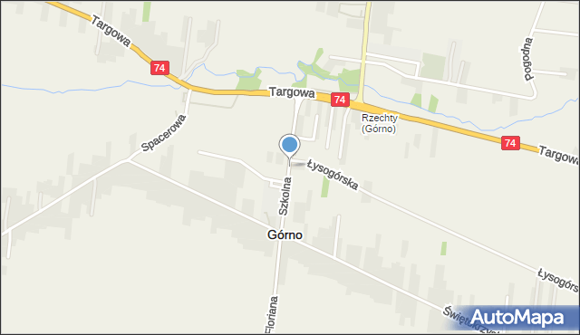 Górno powiat kielecki, Szkolna, mapa Górno powiat kielecki