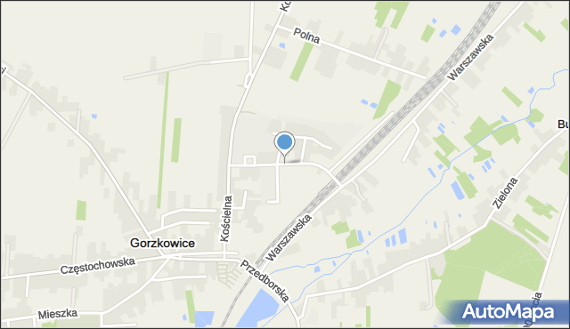 Gorzkowice, Szkolna, mapa Gorzkowice