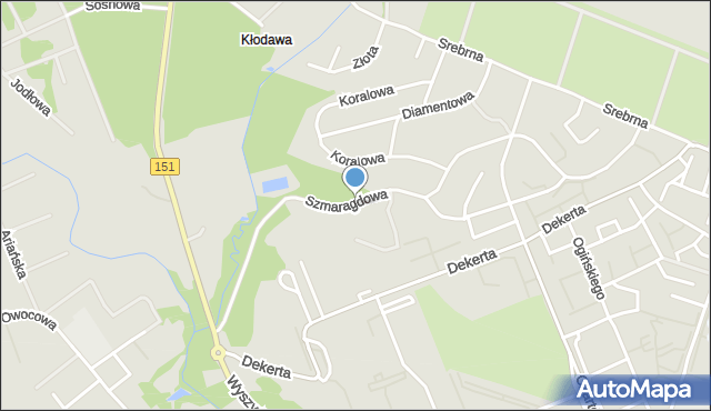 Gorzów Wielkopolski, Szmaragdowa, mapa Gorzów Wielkopolski