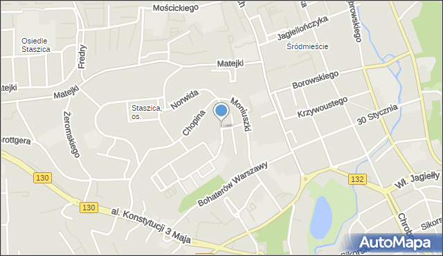 Gorzów Wielkopolski, Szymanowskiego Karola, mapa Gorzów Wielkopolski