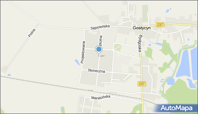 Gostycyn, Szkolna, mapa Gostycyn