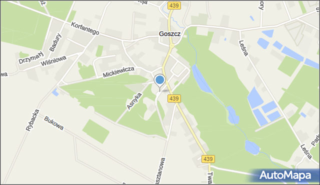 Goszcz, Szkolna, mapa Goszcz