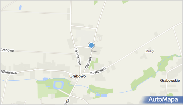 Grabowo powiat kolneński, Szkolna, mapa Grabowo powiat kolneński