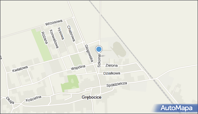 Grębocice, Szkolna, mapa Grębocice