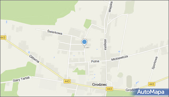 Grodziec powiat koniński, Szkolna, mapa Grodziec powiat koniński