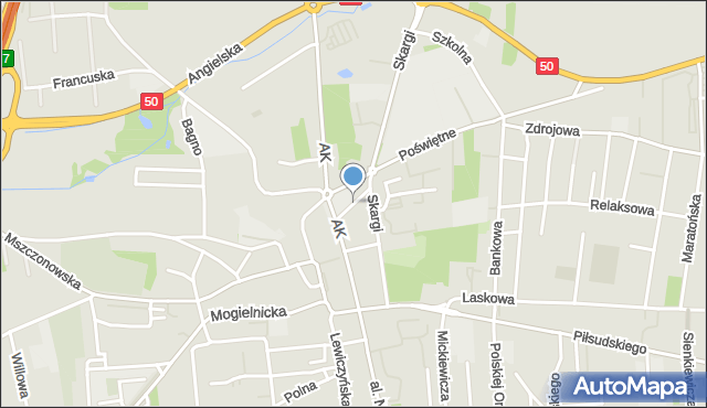 Grójec, Szpitalna, mapa Grójec