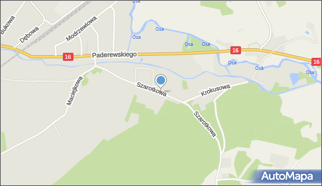 Grudziądz, Szarotkowa, mapa Grudziądza