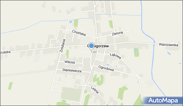 Grzegorzew, Szkolna, mapa Grzegorzew