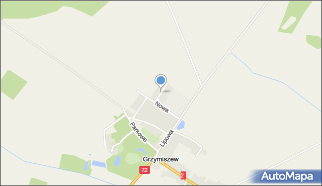 Grzymiszew, Szkolna, mapa Grzymiszew