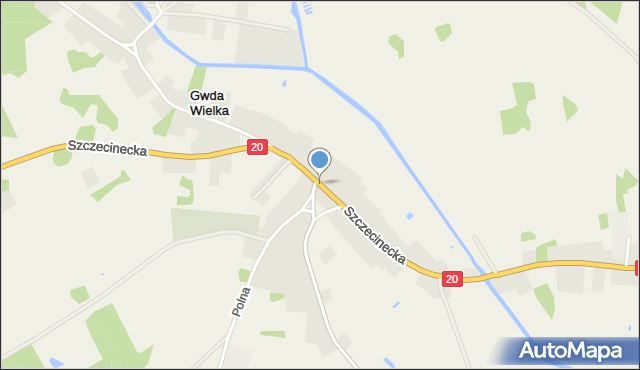 Gwda Wielka, Szczecinecka, mapa Gwda Wielka