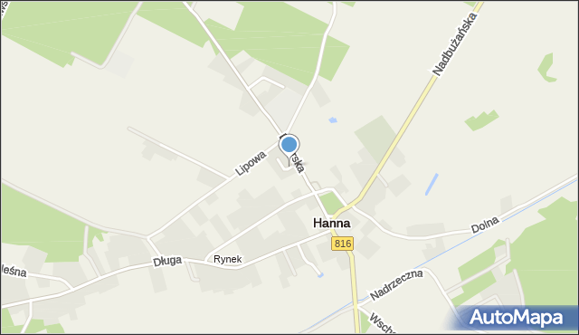Hanna, Szmaragdowa, mapa Hanna