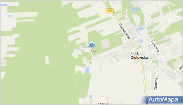 Huta Dłutowska, Szafirowa, mapa Huta Dłutowska