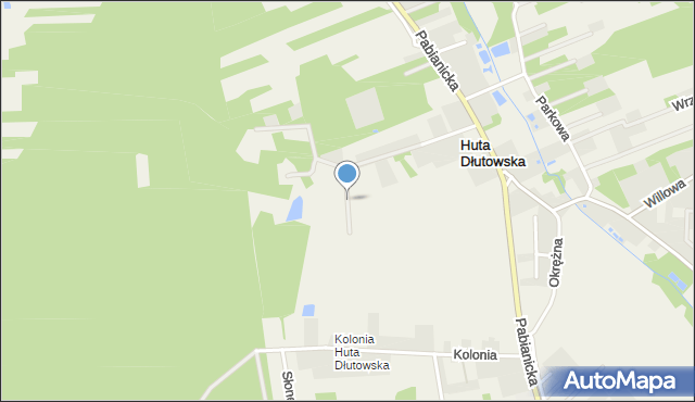 Huta Dłutowska, Szmaragdowa, mapa Huta Dłutowska