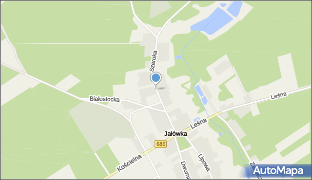 Jałówka gmina Michałowo, Szeroka, mapa Jałówka gmina Michałowo
