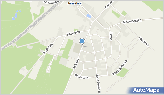 Jamielnik gmina Bratian, Szkolna, mapa Jamielnik gmina Bratian