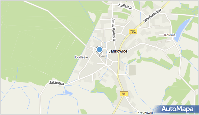 Jankowice gmina Babice, Szeroka, mapa Jankowice gmina Babice