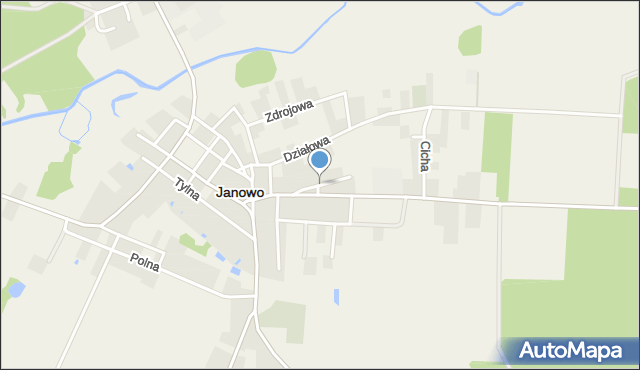 Janowo powiat nidzicki, Szkolna, mapa Janowo powiat nidzicki