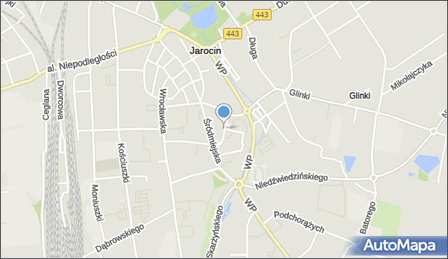 Jarocin, Szpitalna, mapa Jarocin