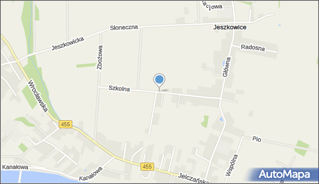 Jeszkowice, Szkolna, mapa Jeszkowice