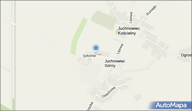 Juchnowiec Górny, Szkolna, mapa Juchnowiec Górny