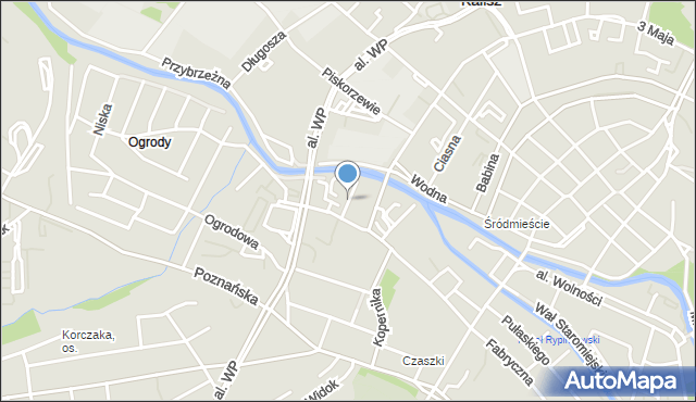 Kalisz, Szkolna, mapa Kalisza