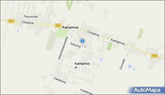 Kampinos, Szkolna, mapa Kampinos