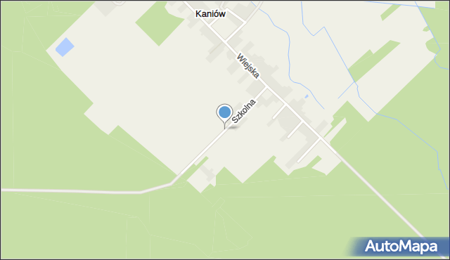 Kaniów gmina Popielów, Szkolna, mapa Kaniów gmina Popielów