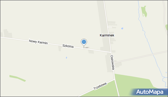 Karminek, Szkolna, mapa Karminek