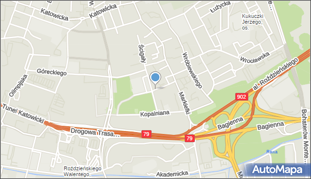 Katowice, Sztygarska, mapa Katowic