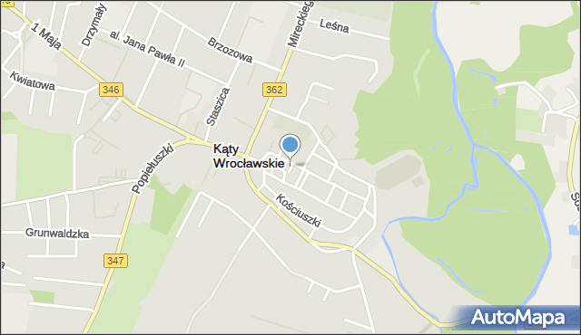 Kąty Wrocławskie, Szewska, mapa Kąty Wrocławskie