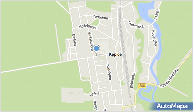 Kępice powiat słupski, Szkolna, mapa Kępice powiat słupski