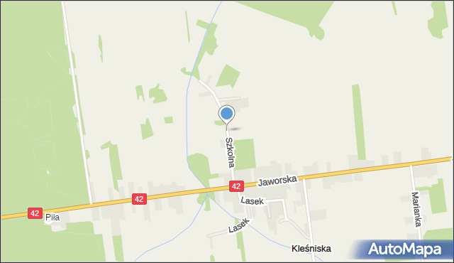 Kleśniska, Szkolna, mapa Kleśniska