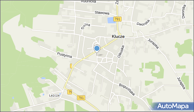 Klucze powiat olkuski, Szkolna, mapa Klucze powiat olkuski